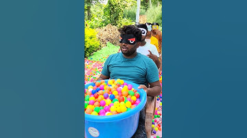 10,000 Ping Pong Balls Pouring With Family Challenge #game #shorts