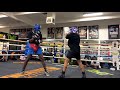 Curmel moton vs kevin johnson in sparring full round at mayweather gym in las vegas  training