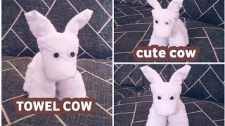 Towel Baby Cow Tutorial - Towel Animal Folding Towel Art Sapi Dari Handuk
