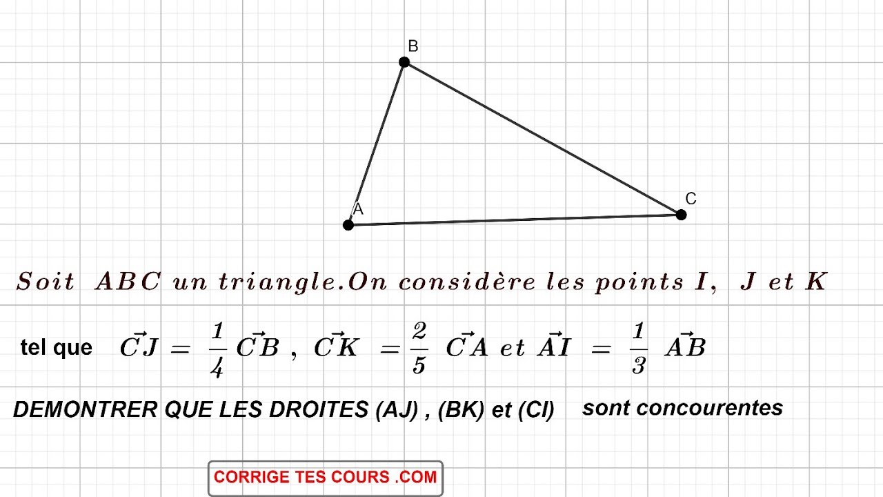 BARYCENTRE  : DROITES CONCOURANTES