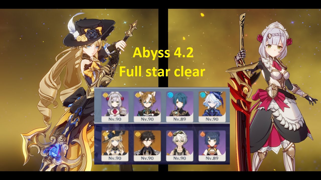 [PTBR/EN] Genshin - Noelle Double Hydro | Navia Tornado Abyss 4.2 - 9 Stars