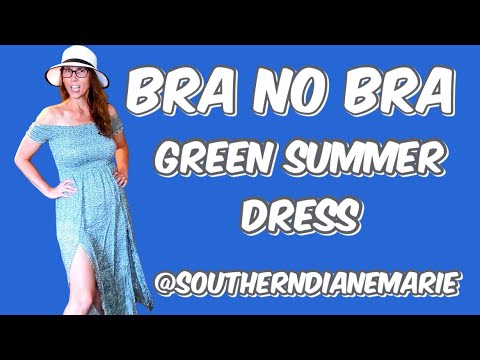 Bra or No Bra green dress with 2 slits to show my legs.