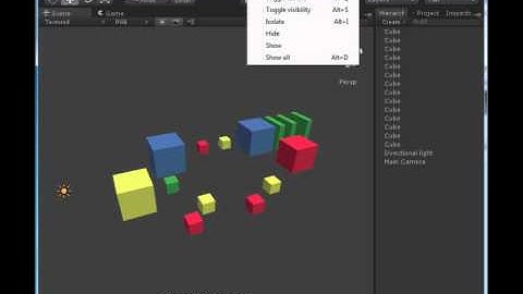 Hide show isolate selection unity