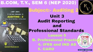 #5 BCom TY Sem 6 NEP 2020 Auditing 2 Unit 3 Audit Reporting and Professional Standards / GU