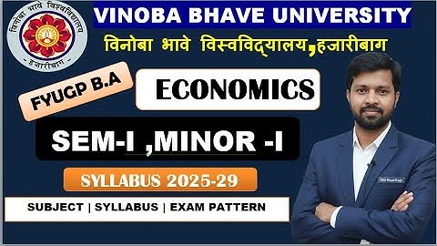 VBU FYUGP Economics Minor – Semester 1 Syllabus & Exam Pattern (NEP 2020 Based)