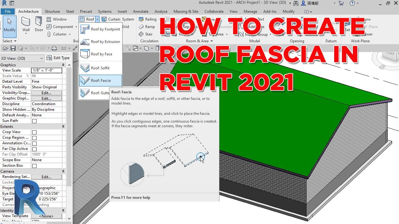 How to create Roof Fascia in Revit 2021 Part 07 YouTube
