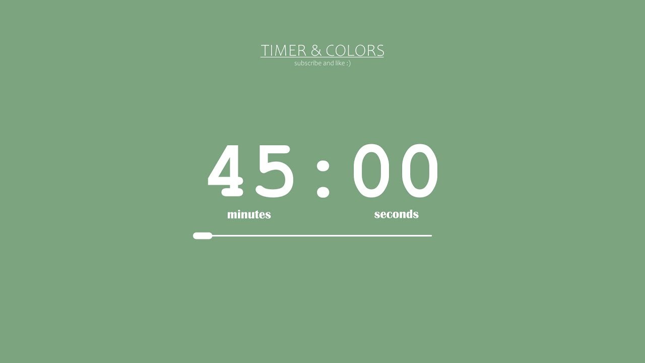 ⏱️ 45 Minute Timer / Sweet Green Screen 🌿 / Countdown + Progress Bar ...