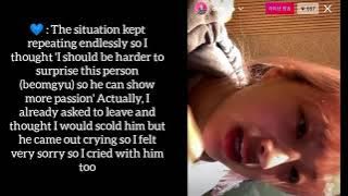 Adora talked about 'Blue Orangeade' recording that Beomgyu mentioned on Vlive #beomgyu #adora