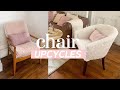 Chair Upholstery ✨ Bouclé Mid Century Chair Makeover