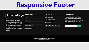 Responsive Footer Design Using HTML CSS & Bootstrap
