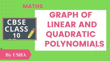 Graph of linear and quadratic polynomials  | Class 10 | Maths | Ncert | cbse (polynomials)