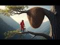 Extremely Dangerous! Climbing a Tiny 400m Tree to Harvest Giant Wild Honey #ClimbingTree #honeybee