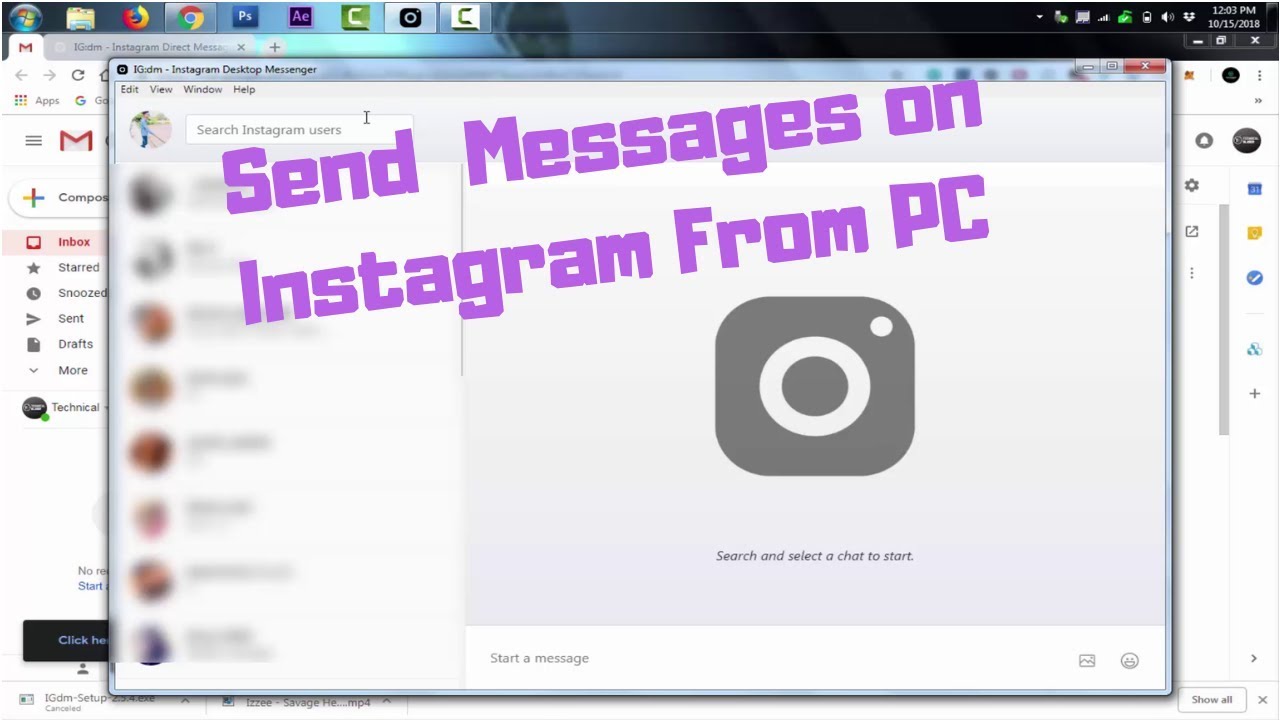 How to Send Messages on Instagram With Using  PC/Laptop In 2018.