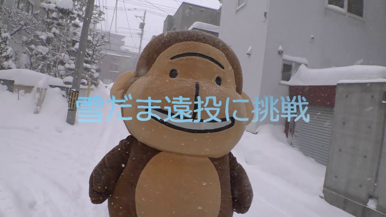 もんすけ・みちゅバチ コラボ企画「雪だま遠投」 - YouTube