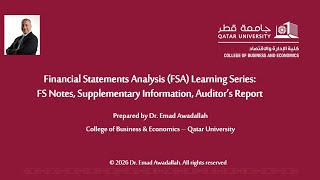 4 - Importance of FS Notes, Supplementary Information, Auditor's Report