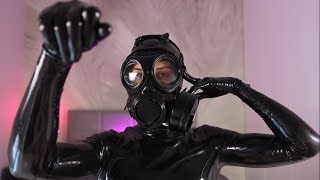 Latex ASMR - Gas Mask and Gloves Sounds, Personal Attention, Breathing