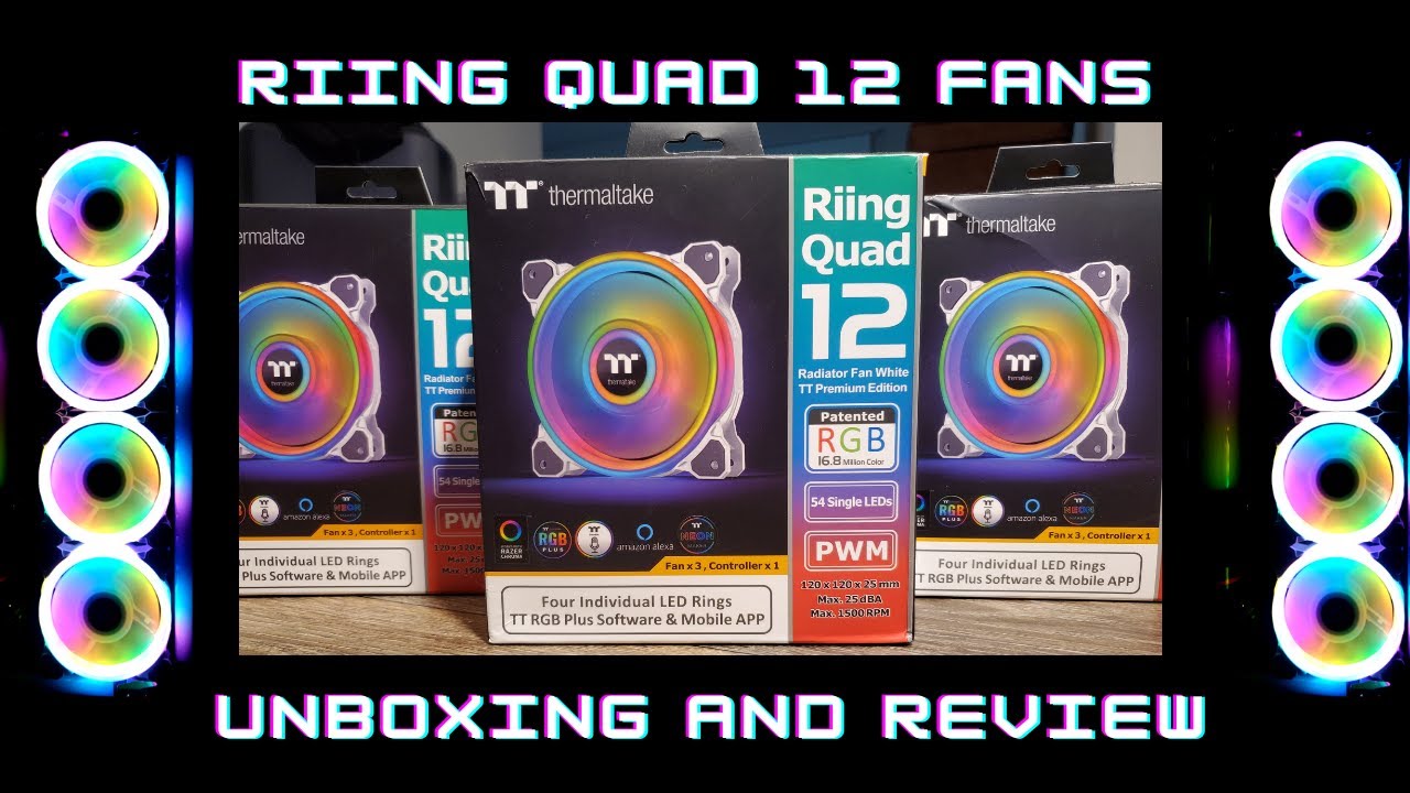 3 Ventiladores RGB Riing Quad 12 De Thermaltake - Blanco, Con 54 LEDs, PWM, Para PC Gaming Y Refrigeración