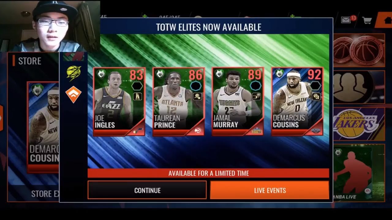 NBA LIVE MOBILE TOTW IS BACK!!! 92 Cousins!! (最強中鋒)