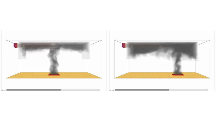 Fire Dynamics Simulator (FDS) - Smoke extraction in a single compartment (Scenario 1)