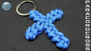 How To Make Paracord Cross  Vertical Crown Knot  Square Knot Tutorial DIY