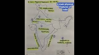 6 Main Physical Features Of Indiagk map geography indiaupsc ssc cgl