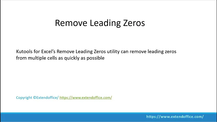 Quickly Remove Leading Zeros From Text String In Excel