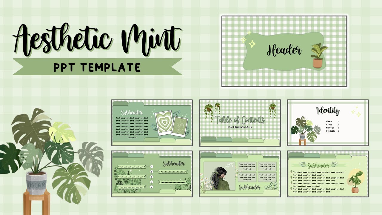 Aesthetic Mint PPT Template #14 | Animated Slide Easy Simple [FREE TEMPLATE]  - YouTube