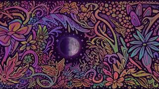 Floral Moon Phase Mural Illustration Panorama