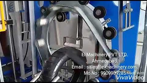 vertical coil tyre wrapping machine with roll mounting outer side #tyre #steelcoil #slitcoil #wire