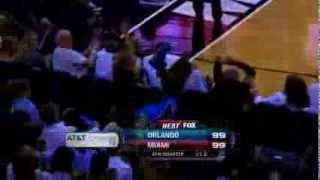 Glen "Big Baby" Davis Crashes Into the Stands After the Loose Ball