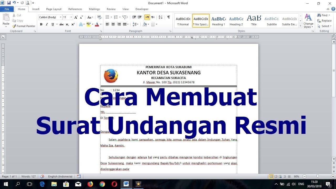 Cara Membuat Surat Undangan Yang Rapi