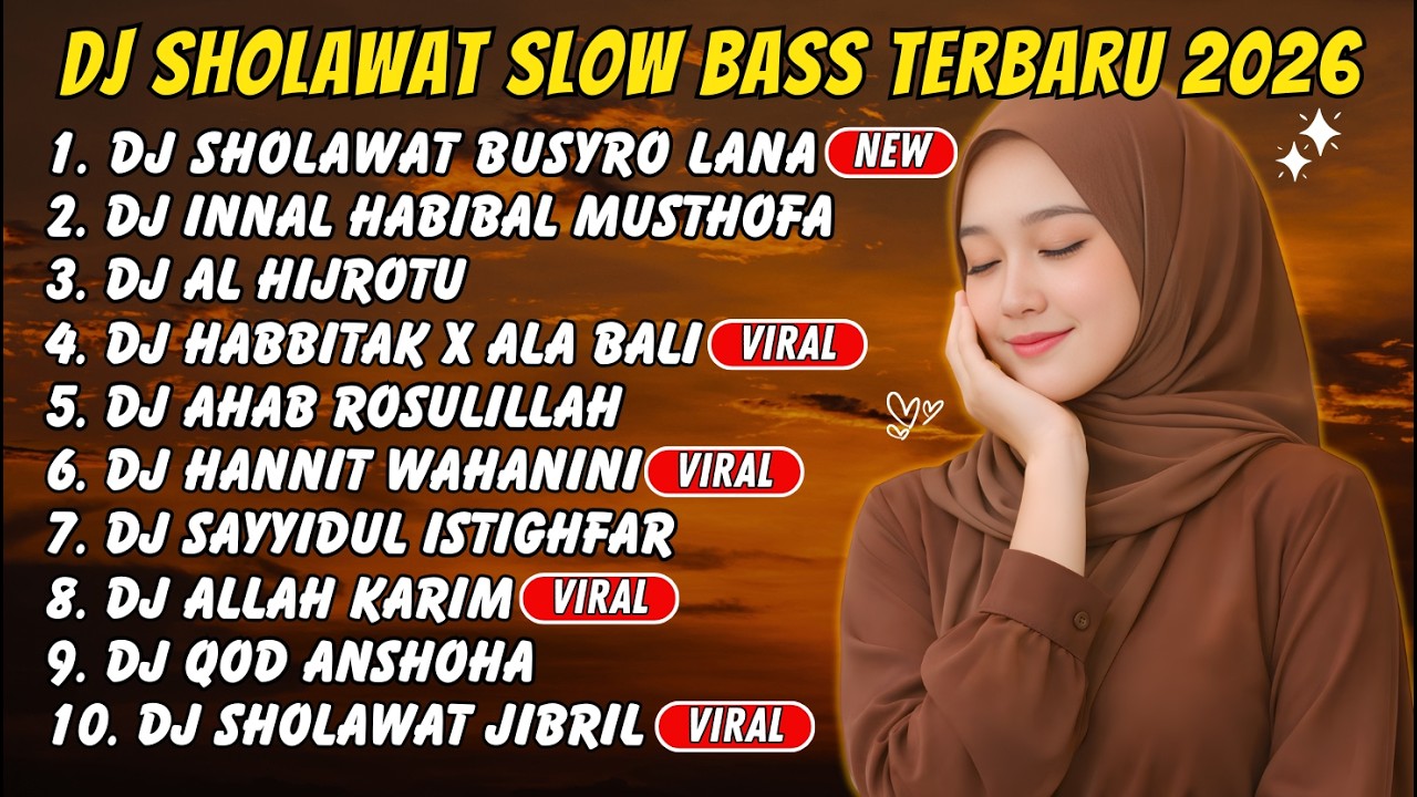 DJ Sholawat Slow Bass Terbaru 2026 – Penenang Hati Merdu