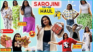 ✅Cheapest* Sarojini Nagar Summer Try On Haul😳 Starting @ Rs.80 Tops,Bags,Jewellery,kurti 2024😍