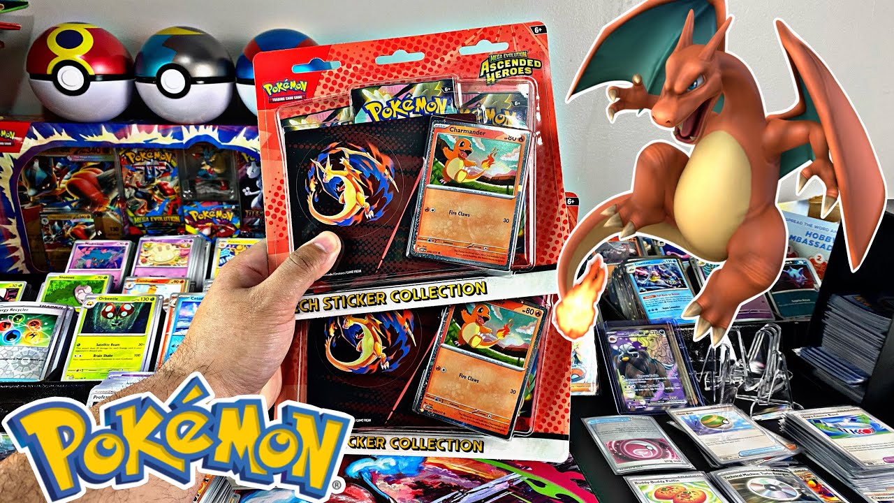 OPENING A POKÉMON MEGA EVOLUTION ASCENDED HEROES CHARMANDER TECH STICKER COLLECTION | 😱