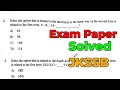 JKSSB Question Paper Solved || Reasoning, Mathematics, Analogy