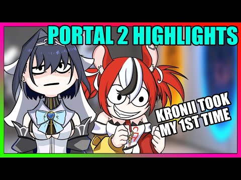 Kronii and Baelz sick roasts - Portal 2 collab highlights