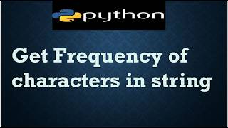 Get Frequency of characters in string in Python