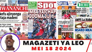 Magazeti ya leo Mei 18/2024 jumamosi asubuhi/magazeti ya michezo leo asubuhi  ijumamosi/Yanga