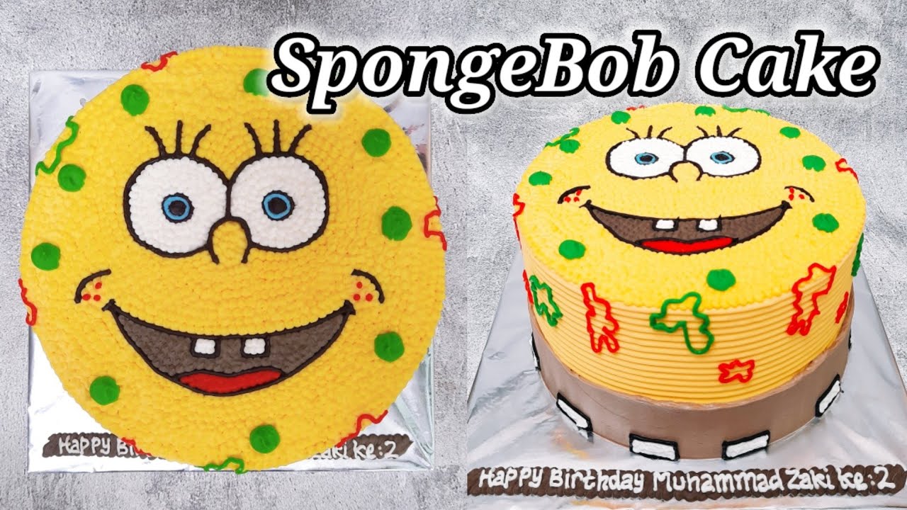 Cara Menghias kue ulang tahun |The SpongeBob cake