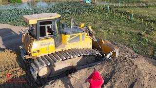 Awesome Bulldozer Construction Clearing Rock Building Road For Dump Truck Working