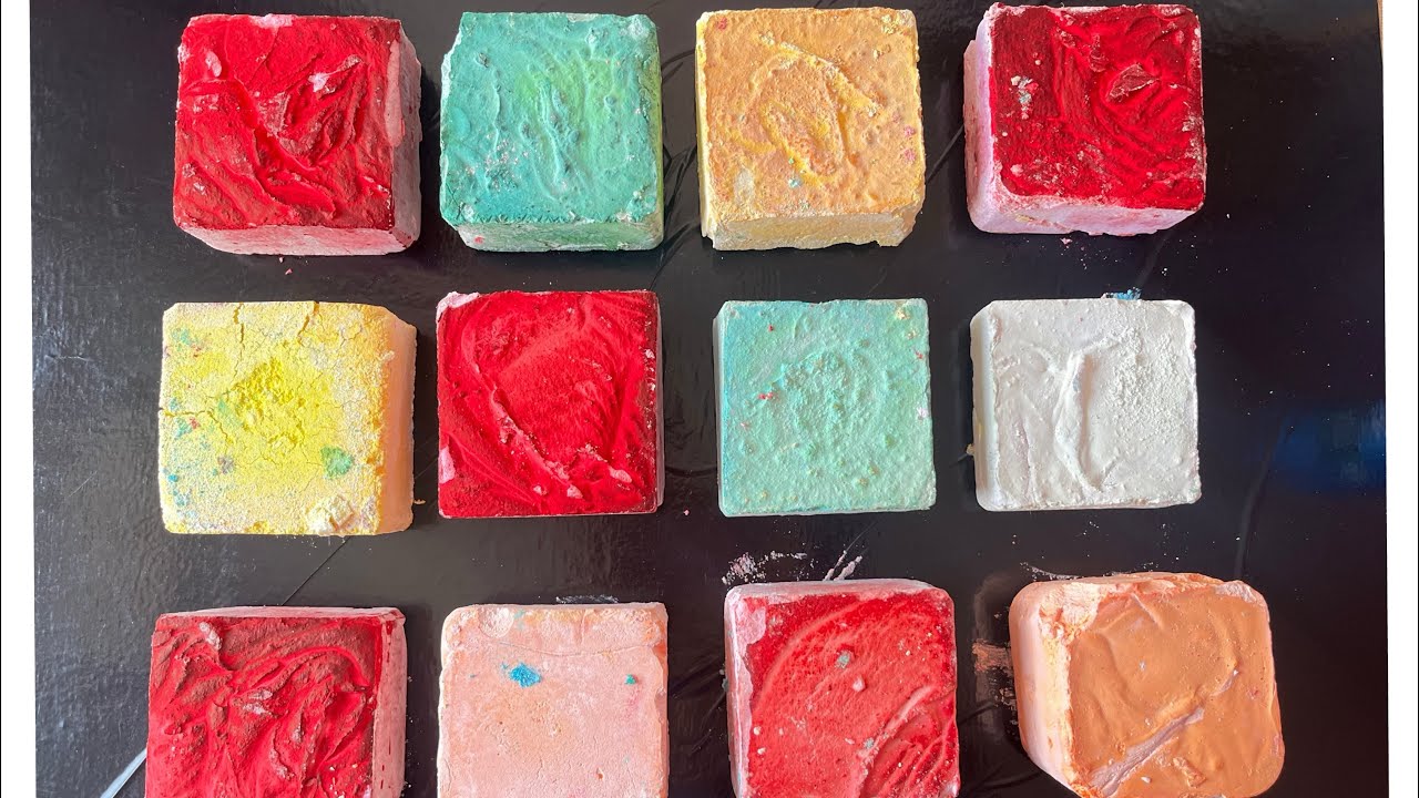 Melting Colorfull gymchalk blocks ASMR | Reformed gymchalk blocks ...