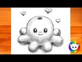 How to Draw a Cute Octopus || Easy pencil drawing