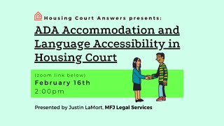 ADA Accommodation and Language Accessibility in Housing Court