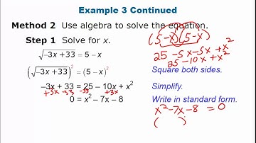 Algebra 2: Solving Radical Equations Video
