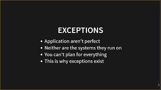 Intro To Java - Exceptions