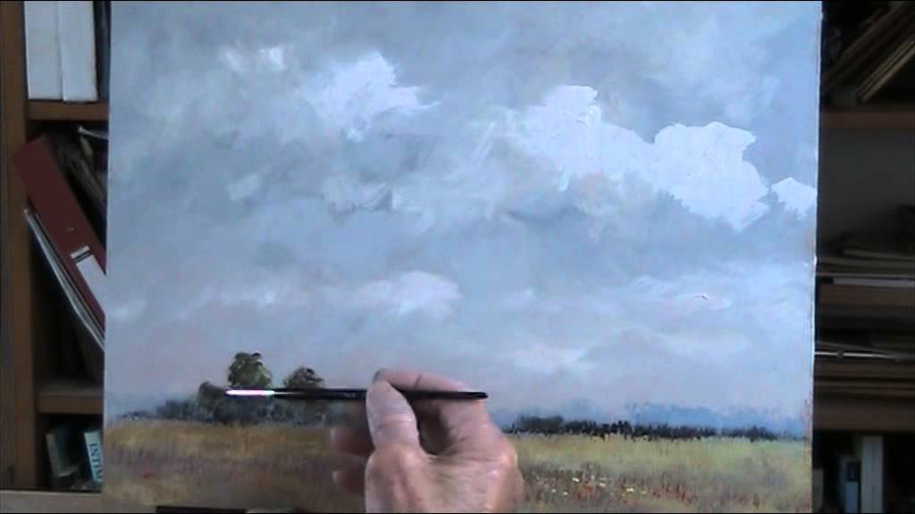 Painting a sky tutorial. Acrylic - YouTube