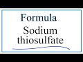 Sodium and Thiosulfate Concepts