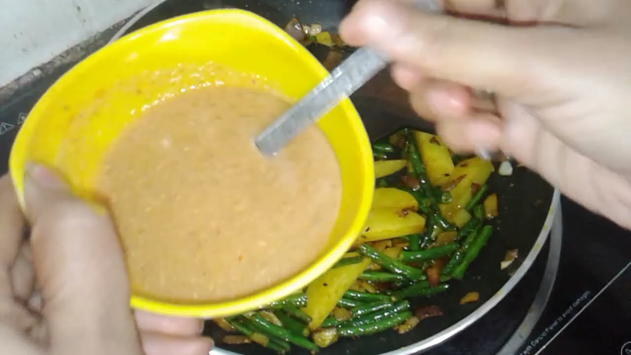 How to cook long bean.. bora  aloo ki sabji..