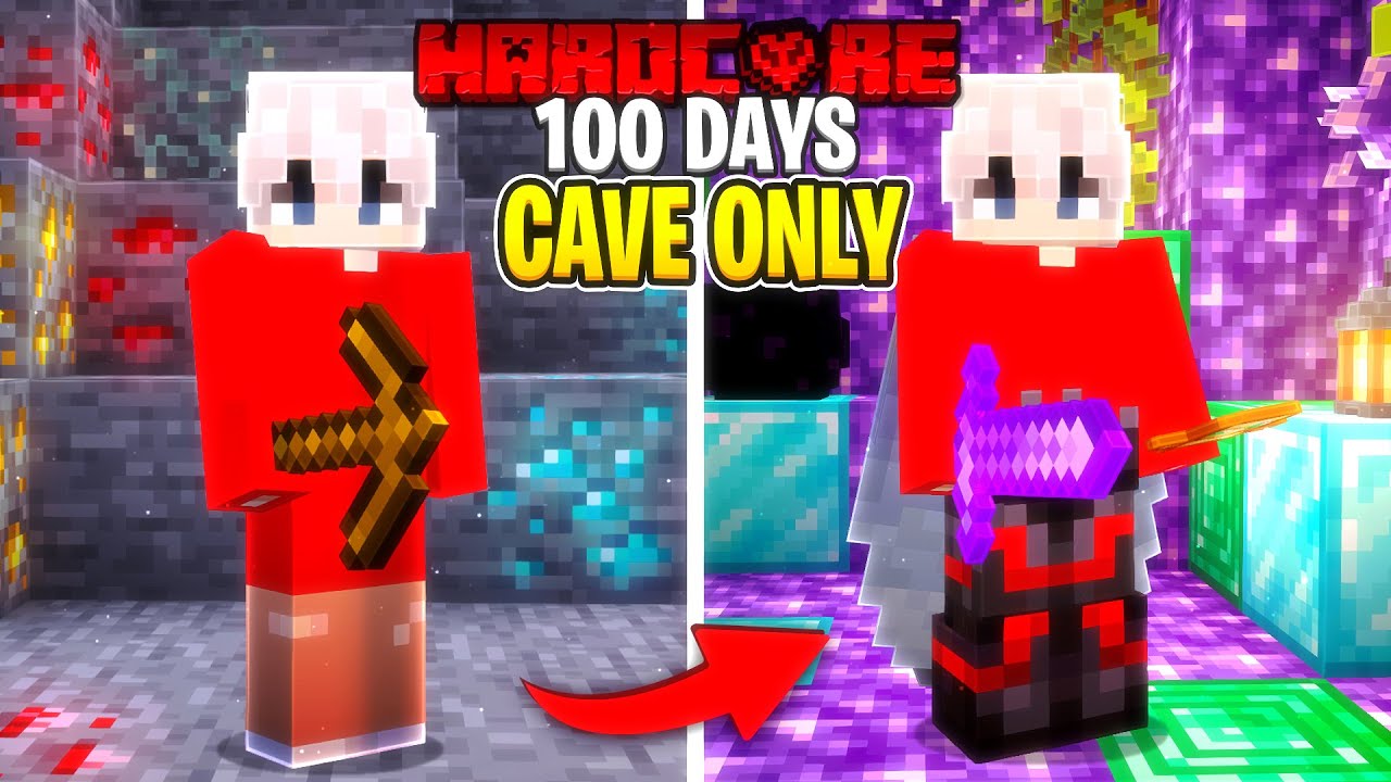 I Survived 100 Days in a CAVE ONLY WORLD in Hardcore Minecraft... - YouTube