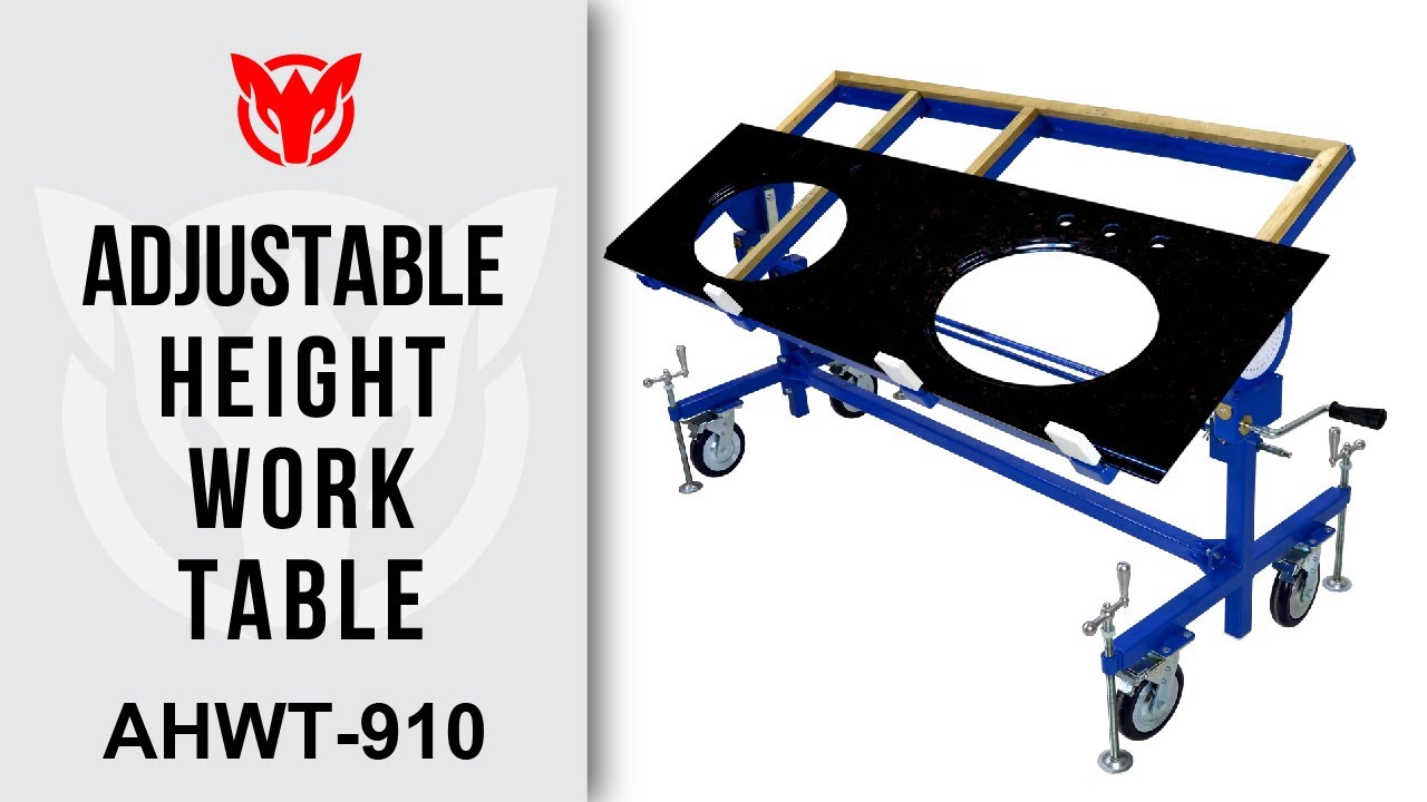 Adjustable Height Work Table AARDWOLF (AHWT910) YouTube